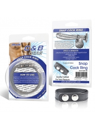 Кольцо на пенис SNAP COCK RING из искусственной кожи на клепках - BlueLine - в Костроме купить с доставкой