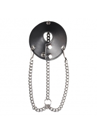 Утяжка для мошонки из искусственной кожи с цепочками PARACHUTE BALL STRETCHER - BlueLine - купить с доставкой в Костроме