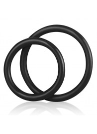 Набор из двух черных силиконовых колец разного диаметра SILICONE COCK RING SET - BlueLine - в Костроме купить с доставкой