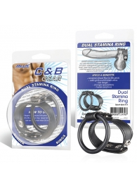 Двойное кольцо выносливости на пенис DUAL STAMINA RING - BlueLine - в Костроме купить с доставкой