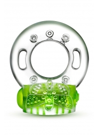 Зеленое эрекционное виброкольцо Arouser Vibrating C-Ring - Blush Novelties - в Костроме купить с доставкой