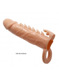 Телесная удлиняющая насадка Penis Sleeve Emmitt - 17 см. - Baile - в Костроме купить с доставкой
