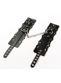 Узорчатые кожаные оковы с регулируемыми ремешками - Crazy Handmade - купить с доставкой в Костроме