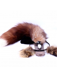 Игровой комплект: серебристая анальная пробка с пушистым хвостом и ободок-ушки - Crazy Handmade - купить с доставкой в Костроме