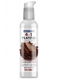 Массажный гель 4-в-1 Chocolate Sensation с ароматом шоколада - 118 мл. - Swiss navy - купить с доставкой в Костроме