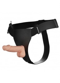 Женский страпон на регулируемых ремешках с вибрацией - 19,4 см. - Baile - купить с доставкой в Костроме