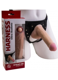 Страпон Harness из двух предметов: трусики с плугом и насадка-фаллос - 17 см. - LOVETOY (А-Полимер) - купить с доставкой в Костроме