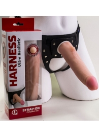 Реалистичный страпон Harness из трусиков и насадки-фаллоса - 18,5 см. - LOVETOY (А-Полимер) - купить с доставкой в Костроме