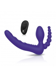 Фиолетовый безремневой страпон с пультом ДУ 7’’ Remote Control Strapless - 24 см. - Pegasus - купить с доставкой в Костроме