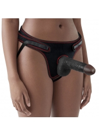 Женский темнокожий страпон Easy Strapon Set 7 Inch - 18 см. - Lovetoy - купить с доставкой в Костроме