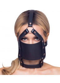 Черный намордник с кляпом-шаром Head Harness With A Gag - Orion - купить с доставкой в Костроме