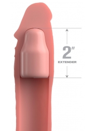 Телесная насадка-удлинитель 2 Inch Silicone X-tension with Strap - 20,3 см. - Pipedream - в Костроме купить с доставкой