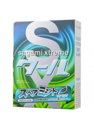Презервативы Sagami Xtreme Mint с ароматом мяты - 3 шт. - Sagami - купить с доставкой в Костроме