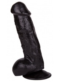 Реалистичный чёрный фаллоимитатор на присоске - 17,8 см. - LOVETOY (А-Полимер)