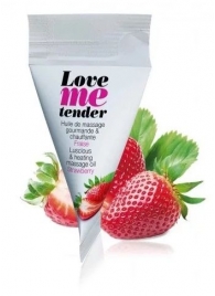 Съедобное согревающее массажное масло Love Me Tender Strawberry с ароматом клубники - 10 мл. - Love to Love - купить с доставкой в Костроме