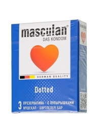 Презервативы с пупырышками Masculan Dotted - 3 шт. - Masculan - купить с доставкой в Костроме