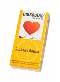 Презервативы с колечками и пупырышками Masculan Ribbed+Dotted - 10 шт. - Masculan - купить с доставкой в Костроме