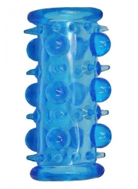 Голубая насадка с шипами и шишечками LUST CLUSTER - Dream Toys - в Костроме купить с доставкой