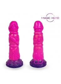 Розовый рельефный фантазийный фаллоимитатор - 20 см. - Bior toys - купить с доставкой в Костроме