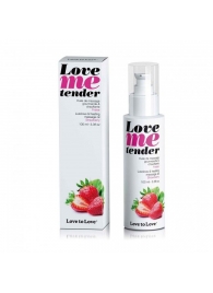 Съедобное согревающее массажное масло Love Me Tender Strawberry с ароматом клубники - 100 мл. - Love to Love - купить с доставкой в Костроме