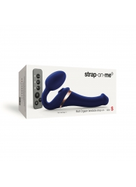 Синий безремневой страпон Multi Orgasm Size S с клиторальной стимуляцией - Strap-on-me - купить с доставкой в Костроме