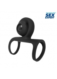 Черная вибронасадка на пенис Sex Expert - Sex Expert - в Костроме купить с доставкой