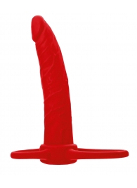 Красная насадка на пенис для двойного проникновения Black Red - 16,5 см. - ToyFa - купить с доставкой в Костроме