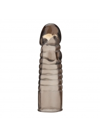 Дымчатая насадка-удлинитель Ribbed Realistic Penis Enhancing Sleeve Extension - 15,2 см. - BlueLine - в Костроме купить с доставкой