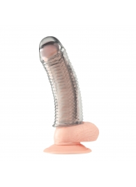 Текстурированная насадка на пенис Clear Textured Penis Enhancing Sleeve Extension - 16,5 см. - BlueLine - в Костроме купить с доставкой