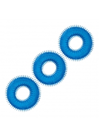 Комплект из трех голубых колец для эрекции 3-Pack Ultra-Stim Stretch Cock Rings - BlueLine - в Костроме купить с доставкой