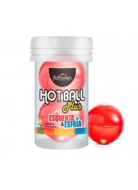 Лубрикант на масляной основе Hot Ball Plus с охлаждающе-разогревающим эффектом (2 шарика по 3 гр.) - HotFlowers - купить с доставкой в Костроме