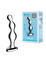 Стальной анальный фаллоимитатор для простаты Stainless Steel Anal Beads - 13 см. - b-Vibe - в Костроме купить с доставкой