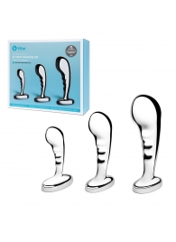 Набор из 3 стальных стимуляторов простаты Stainless Steel P-spot Training Set - b-Vibe - в Костроме купить с доставкой