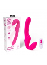 Розовый безремневой страпон на радиоуправлении Strapless Together - 22 см. - Together Toy - купить с доставкой в Костроме