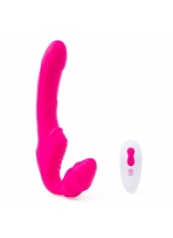 Розовый безремневой страпон на радиоуправлении Strapless Together - 22 см. - Together Toy - купить с доставкой в Костроме