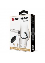 Черный вибростимулятор простаты с фиксацией кольцами Marshall - Baile - в Костроме купить с доставкой