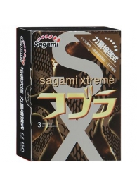 Суженные к основанию презервативы Sagami Xtreme COBRA - 3 шт. - Sagami - купить с доставкой в Костроме