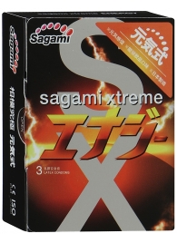 Презервативы Sagami Xtreme ENERGY с ароматом энергетика - 3 шт. - Sagami - купить с доставкой в Костроме