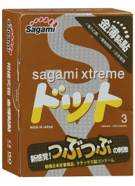 Презервативы Sagami Xtreme FEEL UP с точечной текстурой и линиями прилегания - 3 шт. - Sagami - купить с доставкой в Костроме