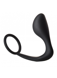 Черное эрекционное кольцо с анальной пробкой Anal Plug With Cockring - Dream Toys - в Костроме купить с доставкой