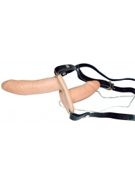 Телесный женский страпон с вагинальной пробкой Strap-On Duo - 15 см. - Orion - купить с доставкой в Костроме