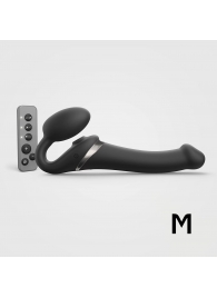 Черный безремневой страпон Multi Orgasm Size M с клиторальной стимуляцией - Strap-on-me - купить с доставкой в Костроме