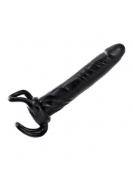 Чёрная насадка-фаллос для двойного проникновения INFLATABLE DILDO SLIM DONG  - 13,5 см. - Toyz4lovers - в Костроме купить с доставкой
