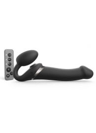 Черный безремневой страпон Multi Orgasm Size L с клиторальной стимуляцией - Strap-on-me - купить с доставкой в Костроме