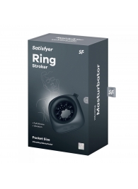 Черный мужской вибромассажер Ring Stroker - Satisfyer - в Костроме купить с доставкой