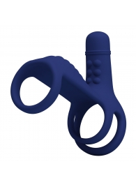 Синяя вибронасадка на пенис Vibrating Penis Sling - Baile - в Костроме купить с доставкой