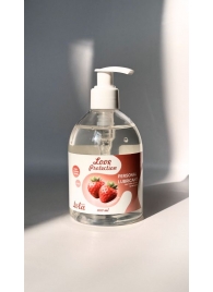 Лубрикант на водной снове Love Protection Strawberry с ароматом клубники - 300 мл. - Lola Games - купить с доставкой в Костроме
