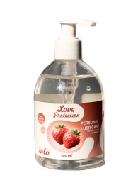 Лубрикант на водной снове Love Protection Strawberry с ароматом клубники - 300 мл. - Lola Games - купить с доставкой в Костроме