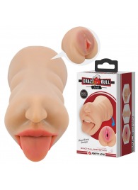 Телесный двусторонний мастурбатор Sarah - ротик и вагина - Baile - в Костроме купить с доставкой