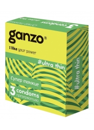 Ультратонкие презервативы Ganzo Ultra thin - 3 шт. - Ganzo - купить с доставкой в Костроме